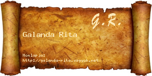 Galanda Rita névjegykártya